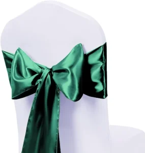 Satin Polyester Chair Sashes with Bow Strap 17x275cm Washable Protective Decorative Accessory for Banquet & Wedding Parties