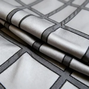 Satin Stretch Large Checkered Jacquard Fabric Silk Like Jacquard Bedding Fabric for Spring and Summer Clothing