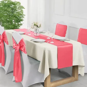 Satin Table Runner with High Density Stitched Edges Wedding Decoration Satin Tablecloth European Style Table Runner