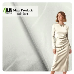Satin Woven Fabric Textile 100% Polyester for Underwear Pajamas Dress
