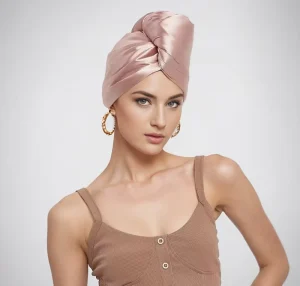 Satin Wrapped Microfiber Hair Towel Wrap for Women Quick Dry Towel Microfiber Towel for Hair Drying