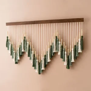 Scandinavian Style Fringe Wall Hanging Handwoven Tapestry for Background Decoration