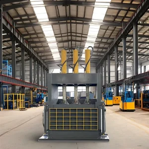 Scrap Metal Hydraulic Baler Vertical Compactor Baling Press Machine Featuring Motor Bearing Engine Gear PLC Core
