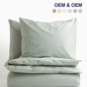 Seersucker Duvet Cover Set Breathable Lightweight Soft Textured Bedding with Puckered Finish for All Seasons