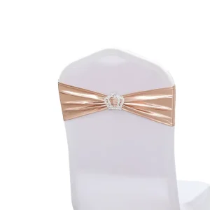 Sequin Chair Sashes Bow Ties with Buckle Slider for Wedding Reception Hotel Event Banquet