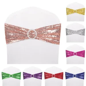 Sequin Chair Sashes for Wedding Hotel Party Banquet Chair Cover Decorations