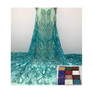 Sequin Embroidered Wedding Fabric Sequin Lace Mesh Dress Bead Clothing Fashion Fabric
