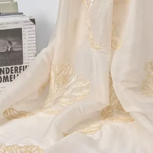 Sequin Fabric Tube Bead Embroidery Chiffon Fabric Peony Floral Sequins Embroidered Chiffon Fabric for Women Dress
