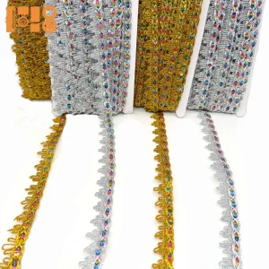 Sequin Gold Silver Thread Small Mountain Lace Trim Dance Costume Accessories Sewing Chain Bag Tablecloth DIY
