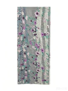 Sequined Embroidery Fabric Lightweight Air Permeable Fabric for Ladies Summer Abaya Robes & Coordinating Outfit Sets