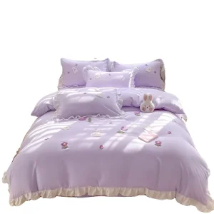 Set 4 Pillow Case 5Pc Bedroom Comforter Sets Luxury European Bedding Sheets Pillowcases