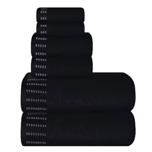 Set 6 Ultra Soft Cotton Towels (300-499 GSM) Includes 2 Bath Towels 71.1×139.7cm 2 Hand Towels 40.6x61cm 2