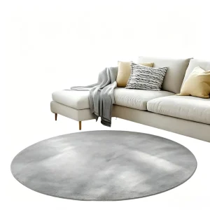 Shaggy Simple Solid Color Non-slip Area Rug Fireproof Durable Overlock Service for Bedroom Living Room Home Carpet