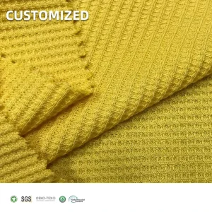 Shaoxing Factory Knitting 70% Bamboo 30% Organic Cotton Waffle Fabric