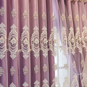 Sheer Curtain Fabric Roll Floral Luxury Embroidered Sheer Curtains S Fold for Bedroom Window Curtains and Sheers Curtain Fabric