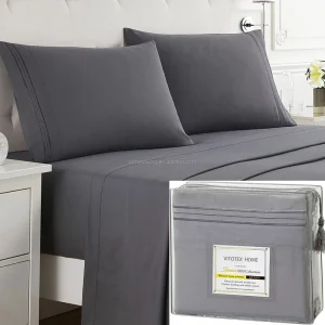 Sheet Set 1800 Ultra Soft 4 Piece Set Deep Pockets 6 to 15 Inches Double Brushed Luxury Microfiber Bed Sheets