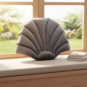 Shell Shaped Velvet Throw Pillow Soft Plush 100% Polyester Back Cushion OEKO TEX Certified Anti Bacteria for Bed Sofa Home Decor
