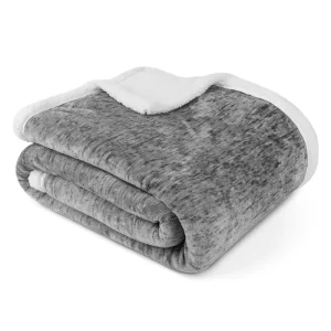 Sherpa 100% Polyester Fleece Blanket Adults Double Sided Comfort Warm Full Size Bed Sofa Plain Knitted OEKO TEX Certified
