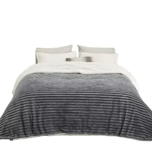 Sherpa Blanket Queen Size for Bed Super Soft Cozy Blanket Fleece Thick Warm Blanket for Winter Dark Grey