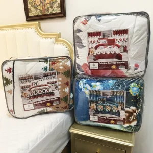 Sherpa Borrego Comforter Blanket Set 7 Pieces Soft Luxury King Size for Winter