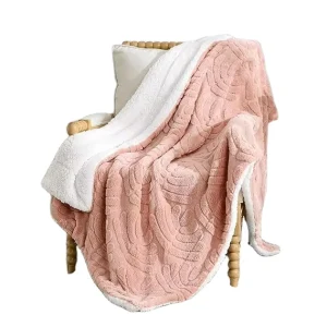Sherpa Fleece Raschel Throw Blanket for Couch Extra Large 50×70 Inch Reversible Lightweight 100% Polyester Soft Warm Comfortable