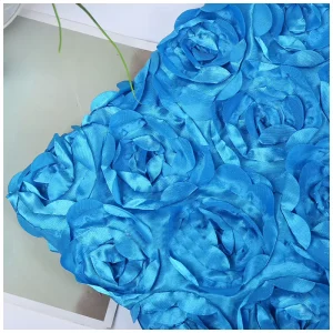 Shiny 3D Flower Rosette Satin Embroidery Fabric 100% Polyester Anti Static for Wedding Dresses Curtains Lining