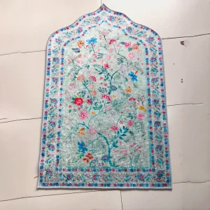 Shiny Couple Prayer Rug Modern Kilm & Persian Design for Islamic Wedding Eid or Pilgrimage a Stylish Muslim Gift Idea