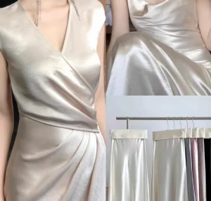 Shiny Satin Fabric Glossy Drape Satin Cloth Textile for Wedding Dresses Evening Gowns Home Textiles Women’s Apparel