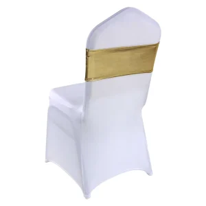 Shiny Stretch Metallic Chair Bands Chair Sashes Chair Hooders for Wedding Decoration Banquet Party Events