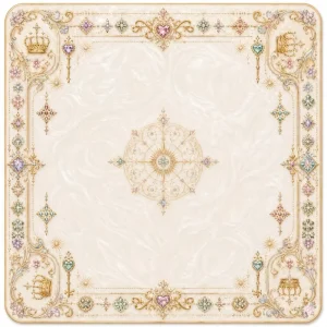 Ship Within 7 Days Luxury White Pearl Mahjong Mat Vintage Jewel-toned Silent Gaming Surface with Non-slip Rubber Base