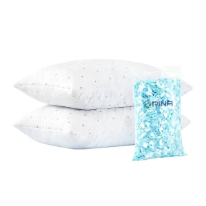 Shredded Memory Foam Cooling Pillows with Washable Cover Neck Support and Anti Apnea for Side Back Stomach Sleepers Hypoallergenic