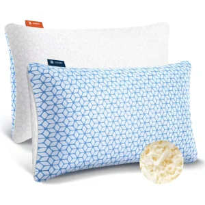 Shredded Memory Foam Pillows Queen Size Cooling Firm Pillows 2 Pack for Bed Adjustable for Side Back Stomach Sleepers