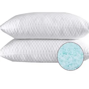 Shredded Memory Foam Queen Size Bed Pillows Set of 2 Washable Removable Hypoallergenic