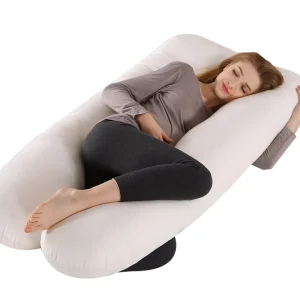 Side Sleep Select Adjustable U Shape 100% Cotton Maternity Pillow with Body Support