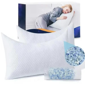 Side Sleeper Neck Shoulder Pain Relief Removable Washable Sleep Soft White Cotton Case Bed Pillows