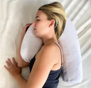 Side Sleeper Pillow Ear Hole Modern Solid Triangle Design Eco Friendly Washable 100% Cotton Cover Polyester Fiber Filled for