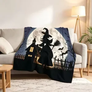 Silhouette Bedtime Flannel Blanket Soft Warm Blankets for Bed Couch Sofa Camping Picnic Wedding Gift Winter Home Decoration