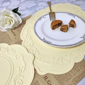 Silicone Oval Relief Table Mat for Decoration Wedding Desk