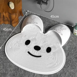 Silicone Rabbit Foot Bath Mat Non Slip Shower Room Floor Scrubber Mat Back Massage Dead Skin Removal Bath Foot Washing Floor Mat