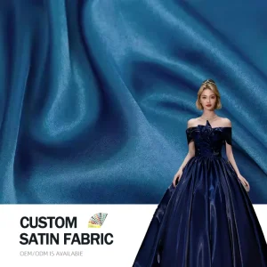 Silk Blend Mikado Satin Fabric Heavy Weight Breathable Solid Color for Wedding Decor
