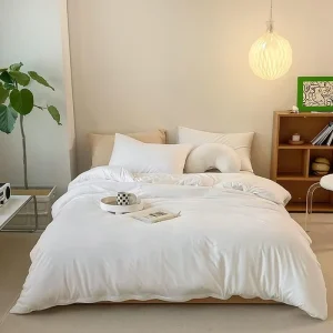 Silky Luxury 100% Bamboo Quilt Duvet Cover Set Breathable Bedding Sheet for Queen King Cal King Modern Woven Buttery Soft
