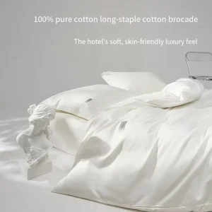 Silky Soft Luxurious Hotel Style High End 100 Percent Pure Cotton Long Staple Satin Luxury Bedding Set