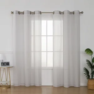 Silver Cotton Semi Transparent EMF Shielding Curtain for Bedroom and Home RF Protection