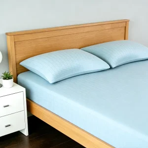 Silver Fiber with Combed Cotton Conductive Light Blue Grounded Bedding Cover Soft Breathable Earthing Fitted Bed Sheet