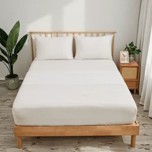 Silver Infused Organic Cotton Anti Static Grounding Flat Sheet EMF Protection Breathable Bed Sheet Fitted Flat Sheets