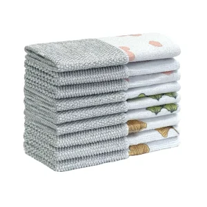 Silver Thread Square Microfiber Dishwashing Towel Absorbent Degreasing Oil-Absorbing for Daily Home Pot Washing
