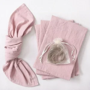 Simple Cotton Napkin Decorated with Hemp Rope Restaurant Dining Cloth Napkin for Hotel Home Party