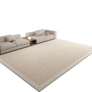 Simple Cross border Modern Minimalism Stripes Absorbent Non Slip Square Living Room Sofa Coffee Table Floor Mat Household