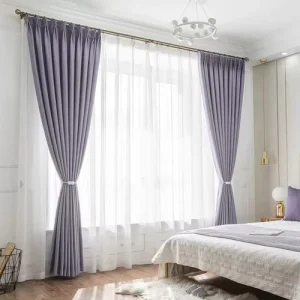 Simple Curtain Design Custom Thermal Insulated 100% Polyester Bedroom Window Curtains