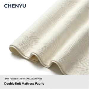 Simple Design Heavyweight 100% Polyester Knitted Yarn Dyed Mattress Double Jacquard Fabric 450gsm